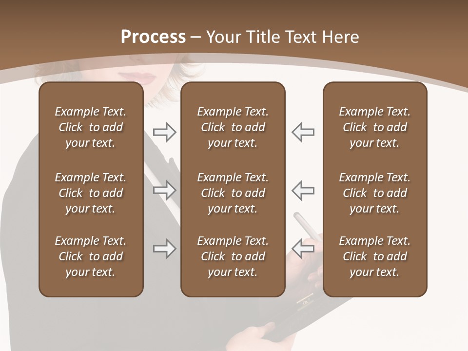 A Woman In A Business Suit Writing On A Clipboard PowerPoint Template