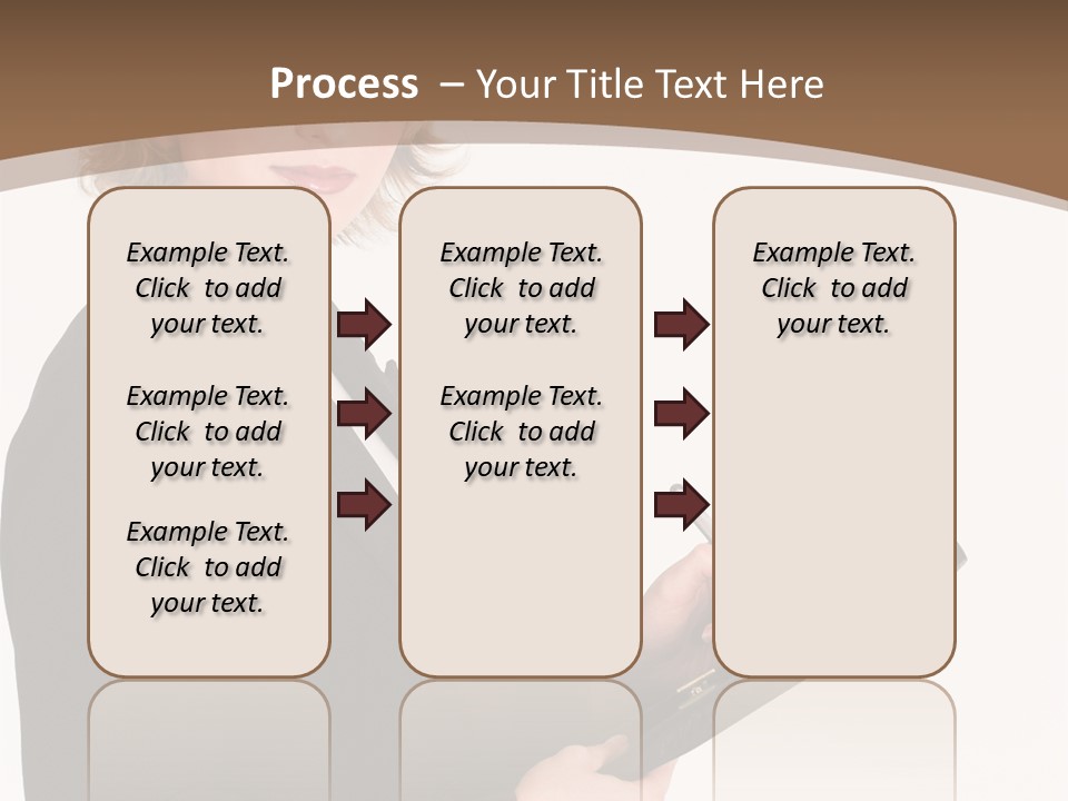 A Woman In A Business Suit Writing On A Clipboard PowerPoint Template