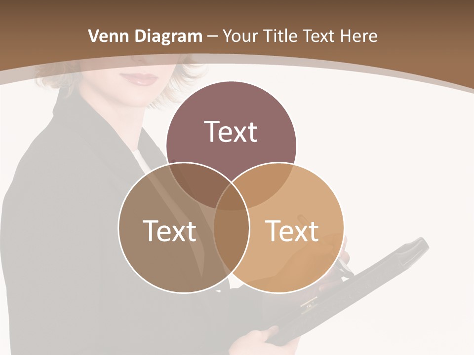 A Woman In A Business Suit Writing On A Clipboard PowerPoint Template