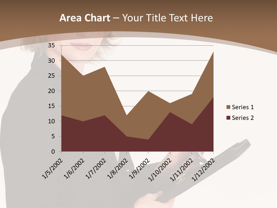 A Woman In A Business Suit Writing On A Clipboard PowerPoint Template