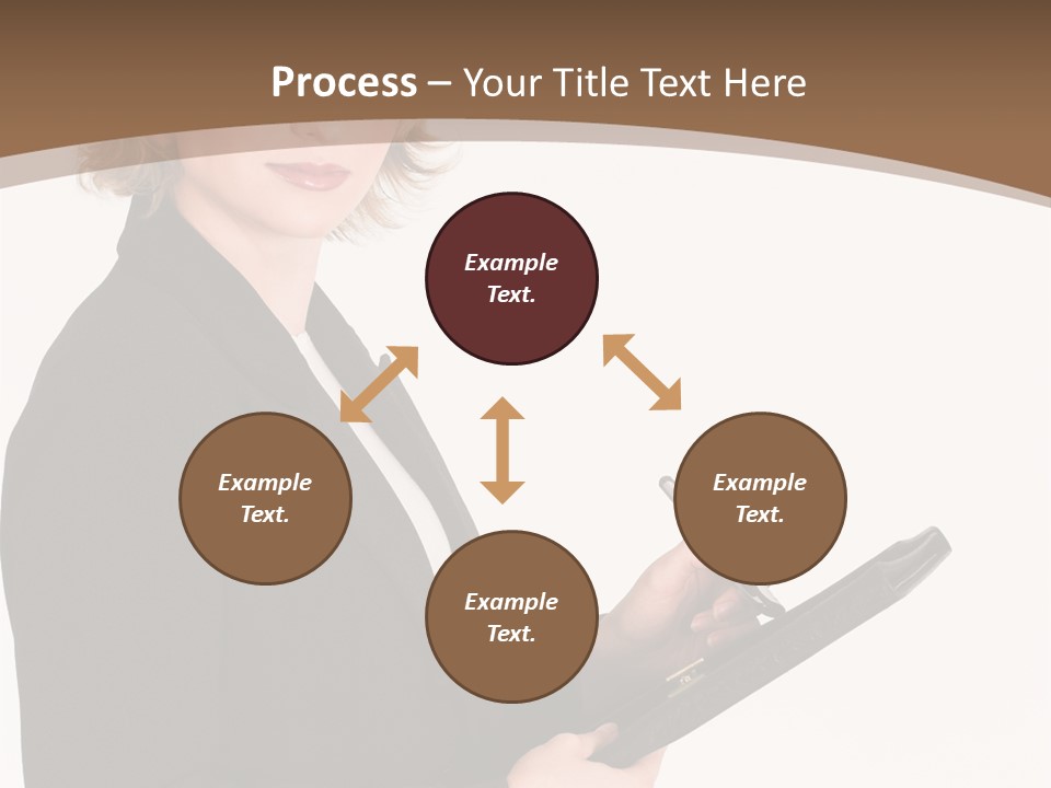 A Woman In A Business Suit Writing On A Clipboard PowerPoint Template