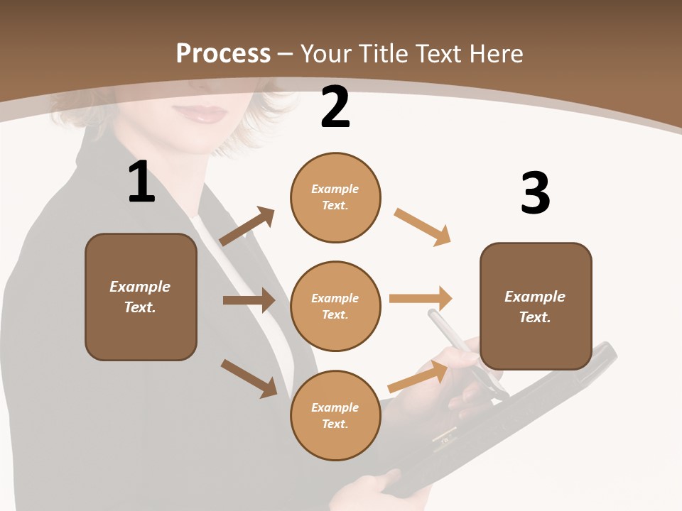A Woman In A Business Suit Writing On A Clipboard PowerPoint Template