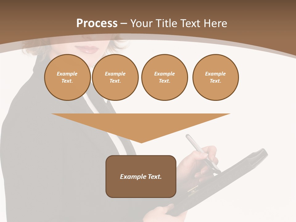 A Woman In A Business Suit Writing On A Clipboard PowerPoint Template