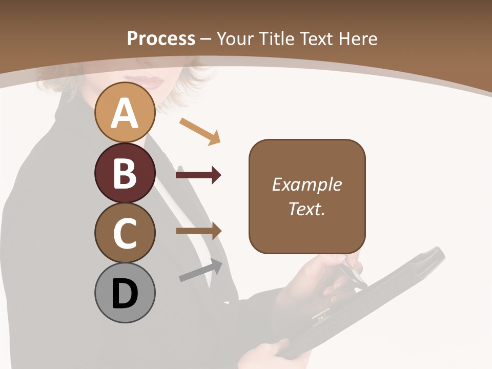 A Woman In A Business Suit Writing On A Clipboard PowerPoint Template