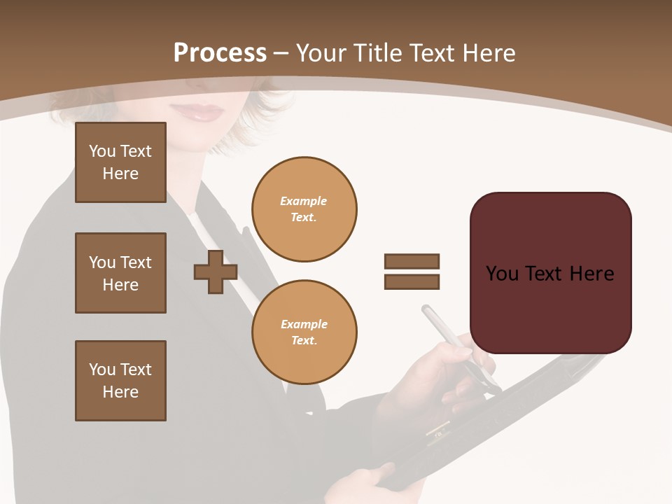 A Woman In A Business Suit Writing On A Clipboard PowerPoint Template