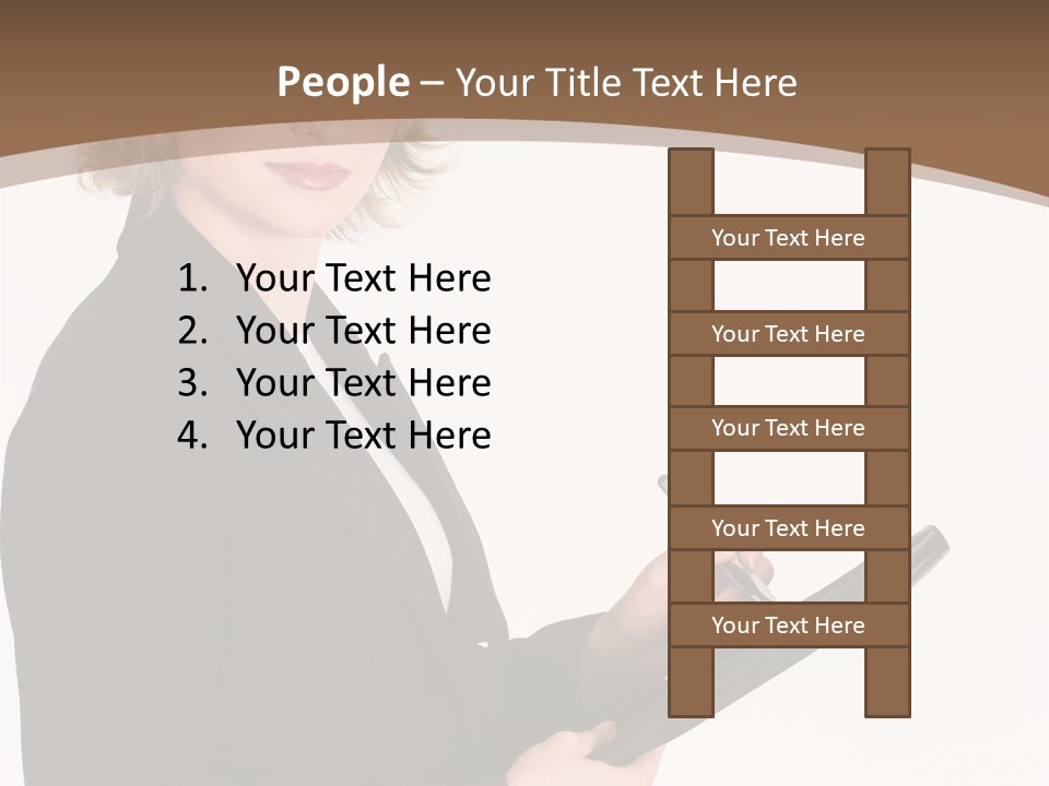 A Woman In A Business Suit Writing On A Clipboard PowerPoint Template