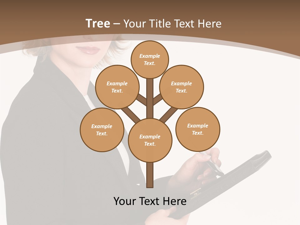 A Woman In A Business Suit Writing On A Clipboard PowerPoint Template