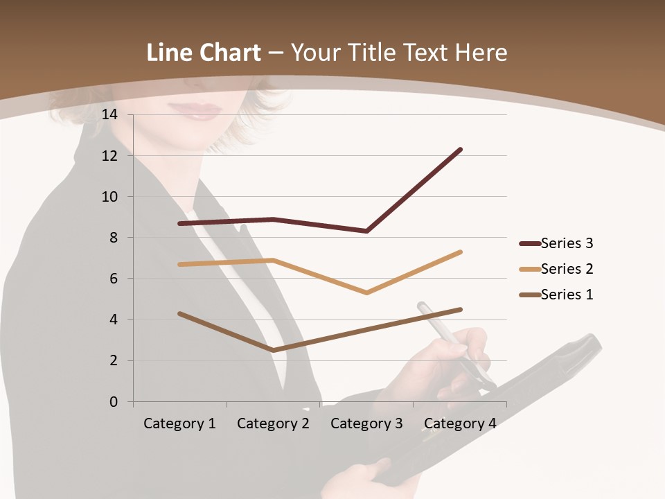 A Woman In A Business Suit Writing On A Clipboard PowerPoint Template