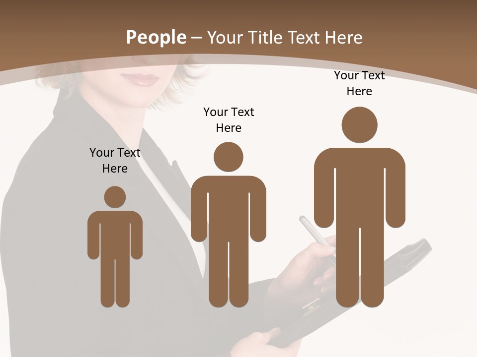 A Woman In A Business Suit Writing On A Clipboard PowerPoint Template