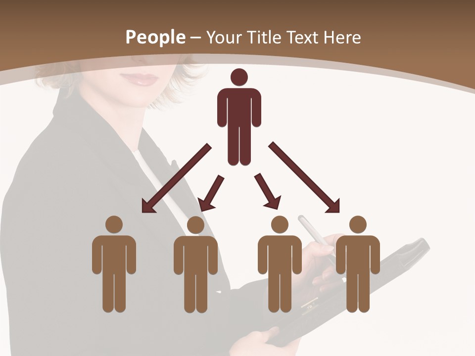 A Woman In A Business Suit Writing On A Clipboard PowerPoint Template