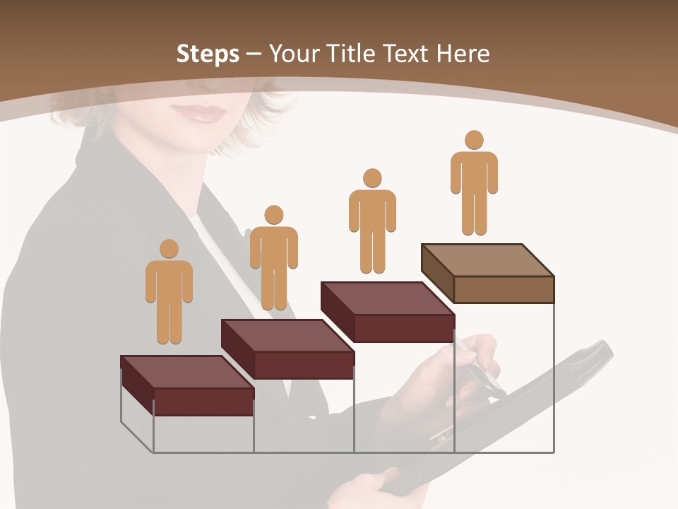 A Woman In A Business Suit Writing On A Clipboard PowerPoint Template