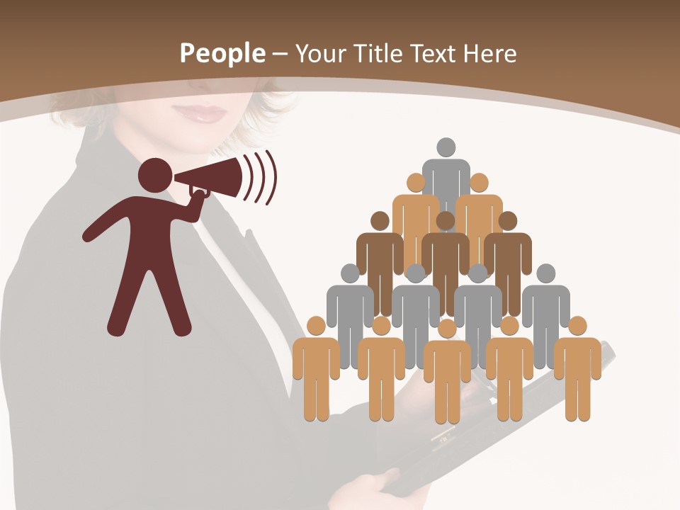 A Woman In A Business Suit Writing On A Clipboard PowerPoint Template