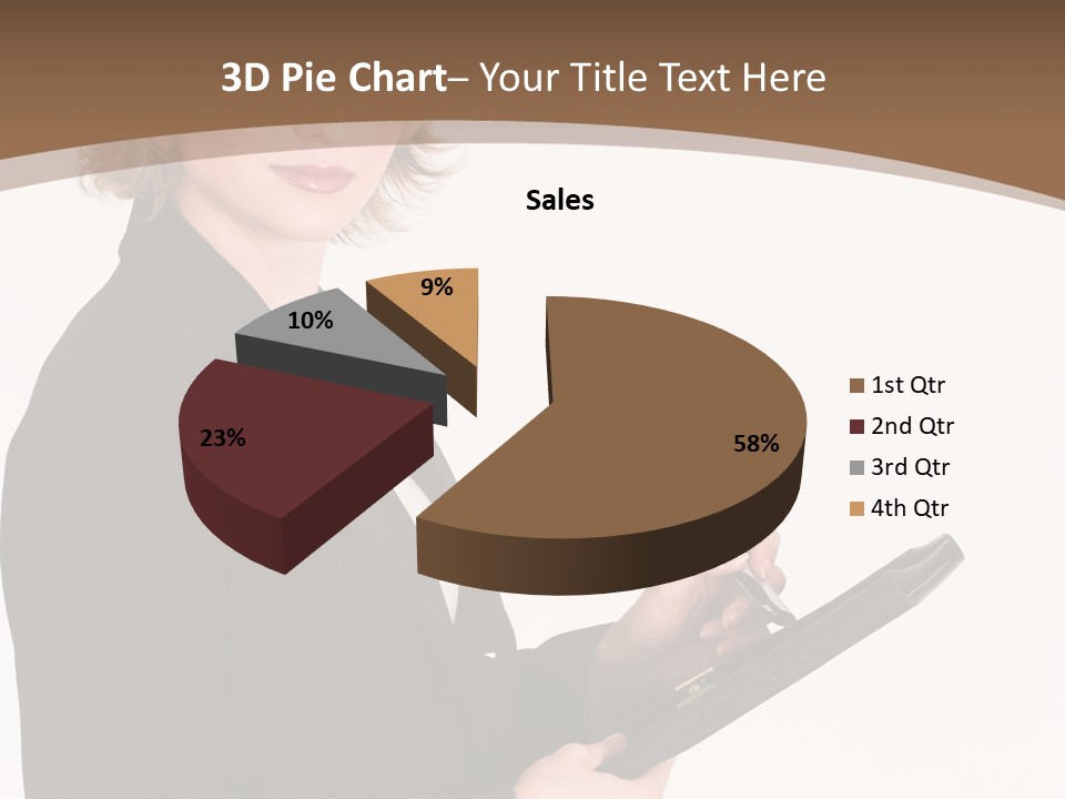 A Woman In A Business Suit Writing On A Clipboard PowerPoint Template