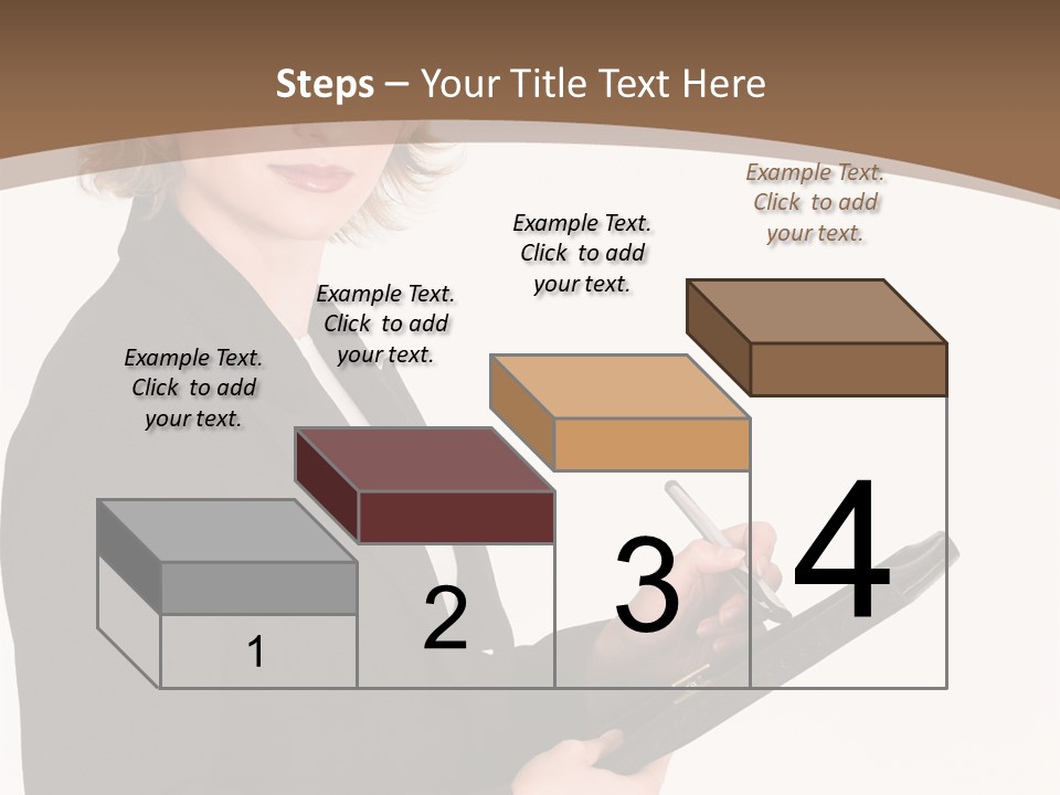 A Woman In A Business Suit Writing On A Clipboard PowerPoint Template