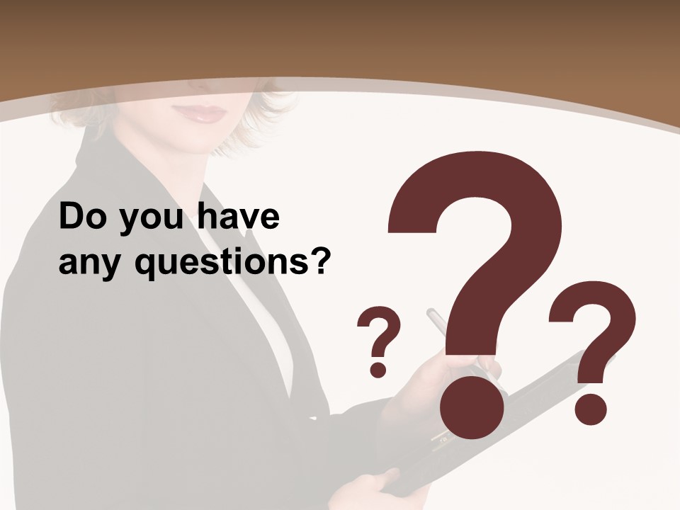 A Woman In A Business Suit Writing On A Clipboard PowerPoint Template