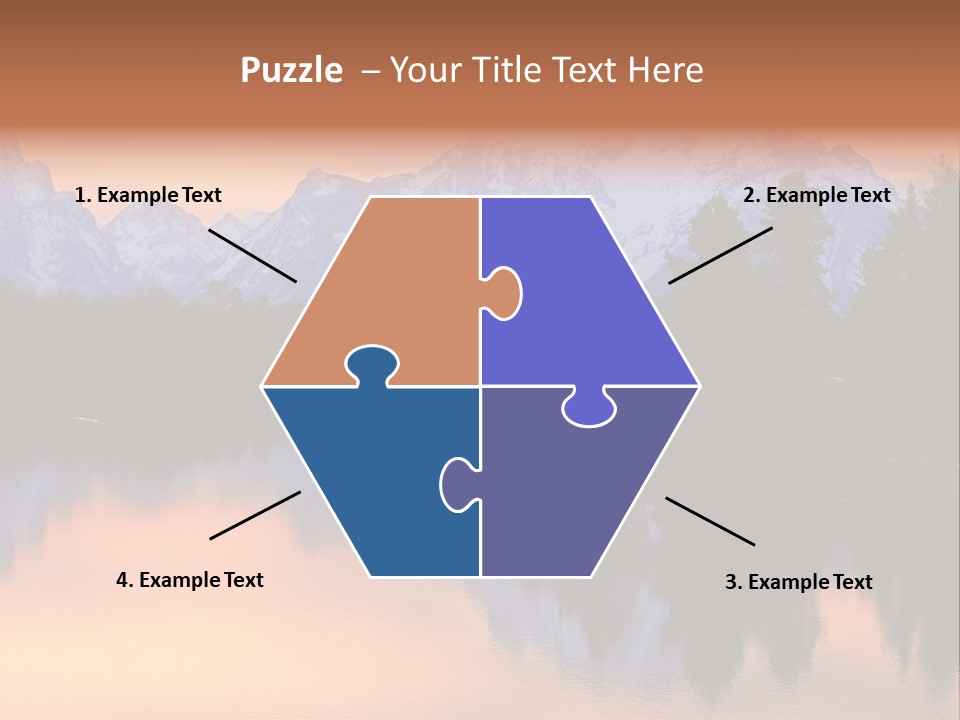 Mount Moran Reflectin In The Snake River At Oxbow Bend, Grand Teton National Park, Wyoming. PowerPoint Template