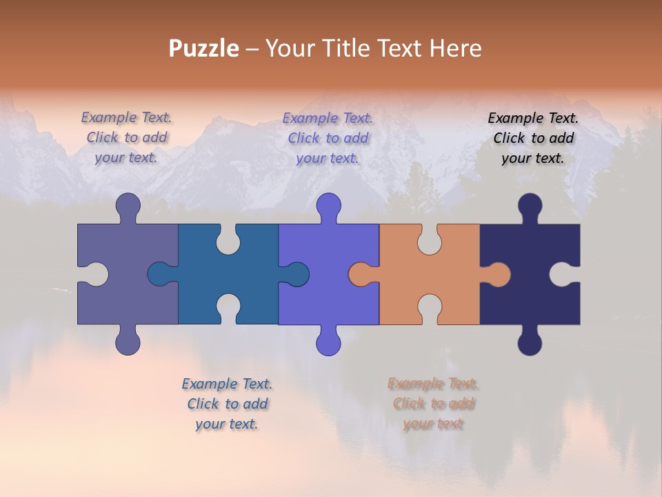 Mount Moran Reflectin In The Snake River At Oxbow Bend, Grand Teton National Park, Wyoming. PowerPoint Template