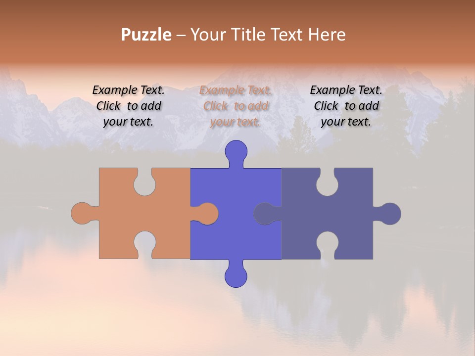 Mount Moran Reflectin In The Snake River At Oxbow Bend, Grand Teton National Park, Wyoming. PowerPoint Template