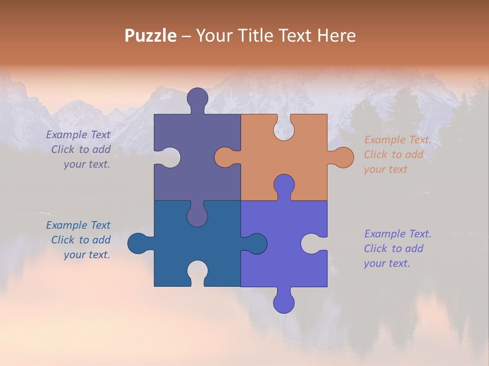 Mount Moran Reflectin In The Snake River At Oxbow Bend, Grand Teton National Park, Wyoming. PowerPoint Template