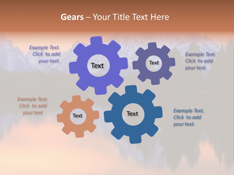Mount Moran Reflectin In The Snake River At Oxbow Bend, Grand Teton National Park, Wyoming. PowerPoint Template
