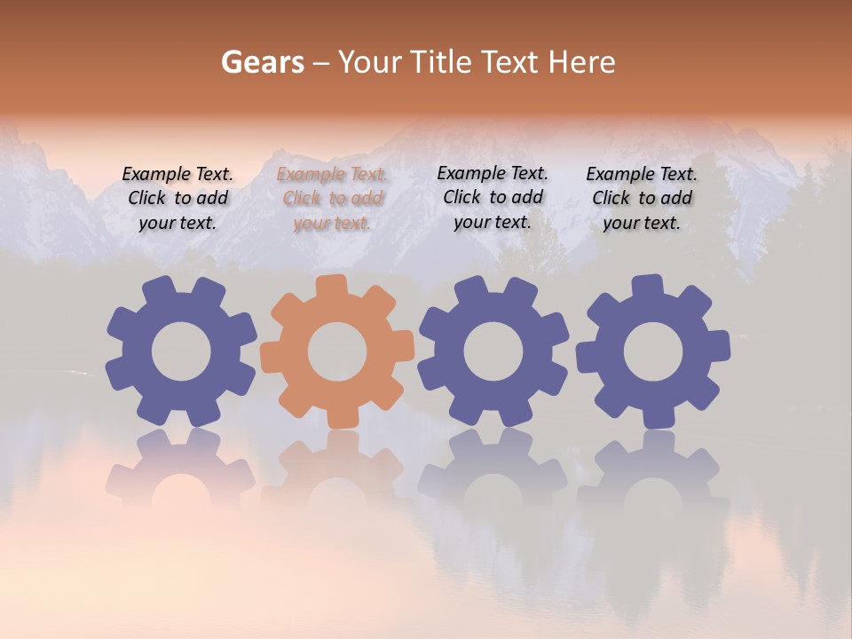 Mount Moran Reflectin In The Snake River At Oxbow Bend, Grand Teton National Park, Wyoming. PowerPoint Template