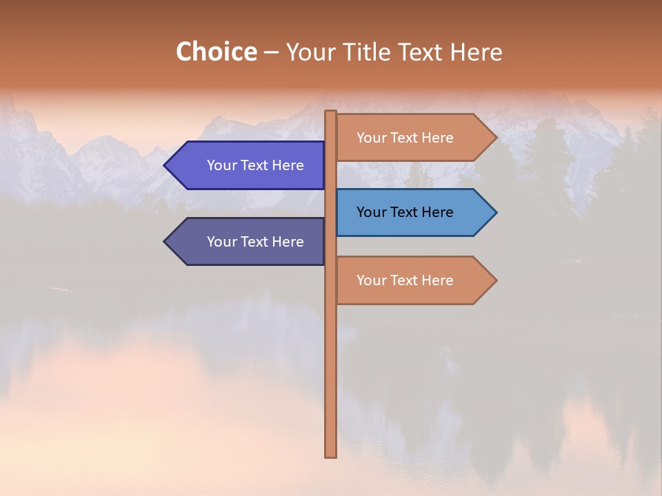 Mount Moran Reflectin In The Snake River At Oxbow Bend, Grand Teton National Park, Wyoming. PowerPoint Template