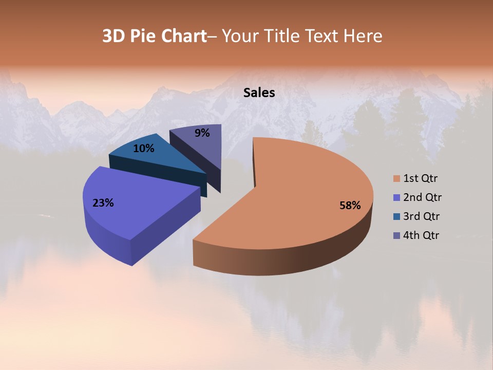 Mount Moran Reflectin In The Snake River At Oxbow Bend, Grand Teton National Park, Wyoming. PowerPoint Template