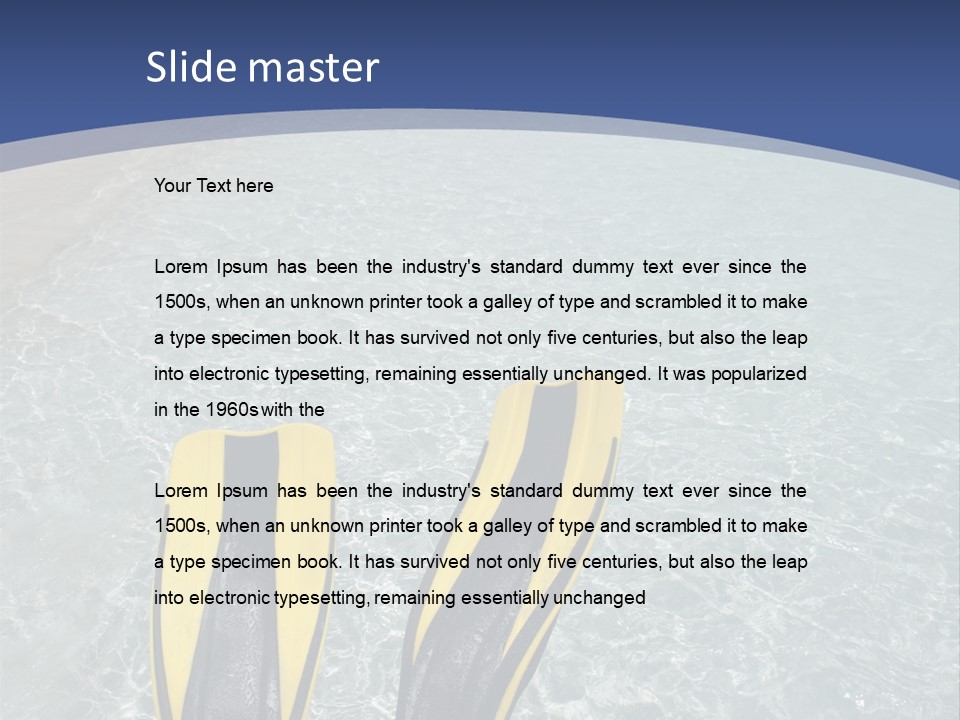 Man In Flippers On A Tropical Beach PowerPoint Template