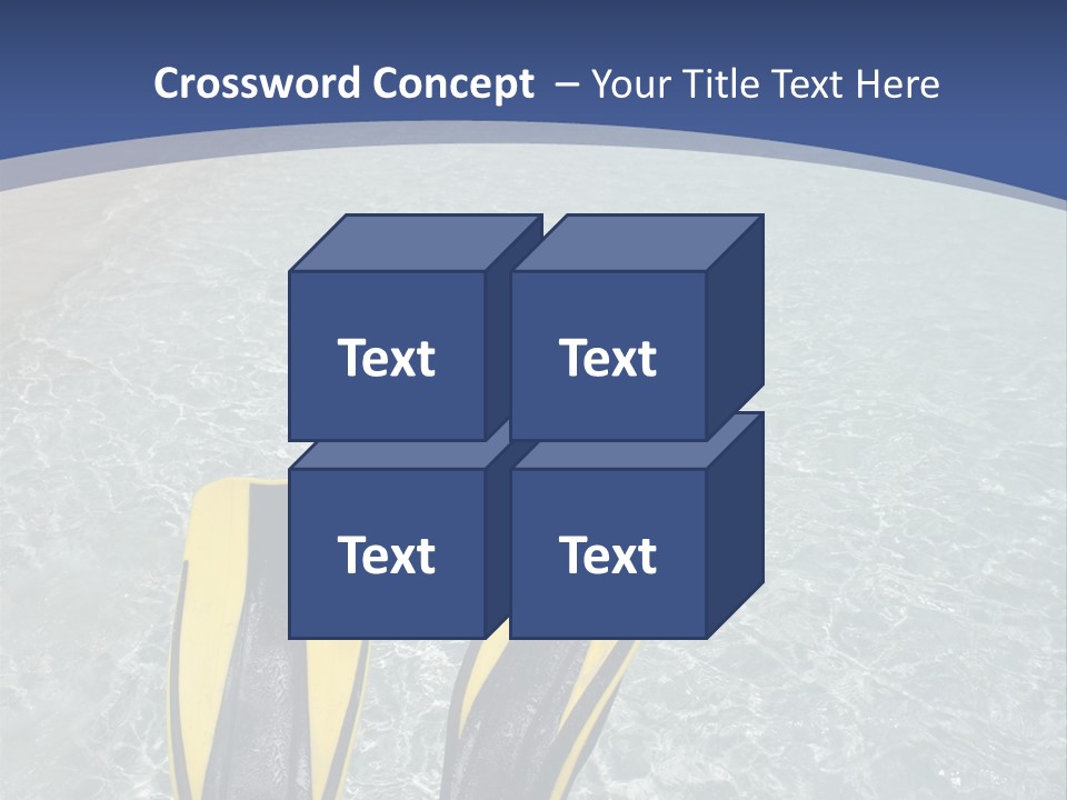 Man In Flippers On A Tropical Beach PowerPoint Template