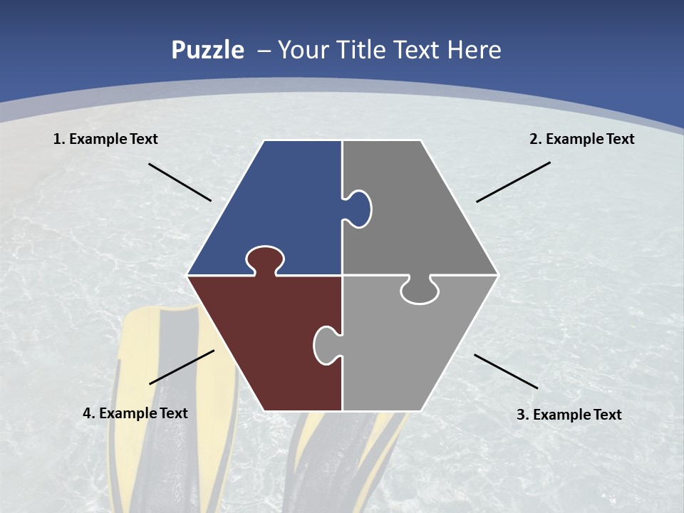 Man In Flippers On A Tropical Beach PowerPoint Template