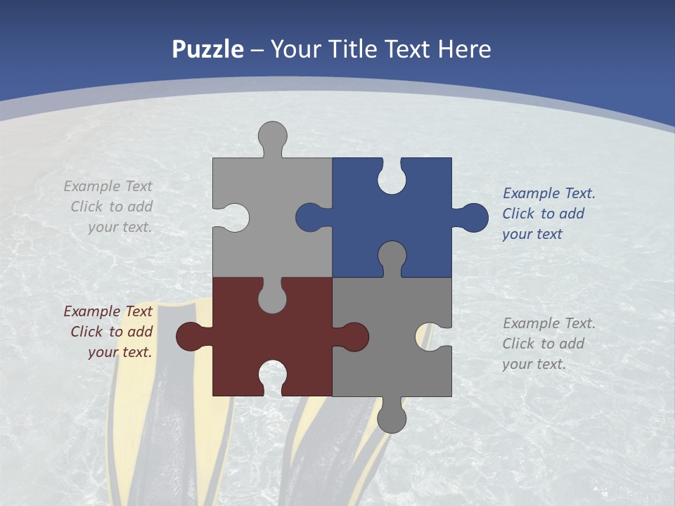 Man In Flippers On A Tropical Beach PowerPoint Template