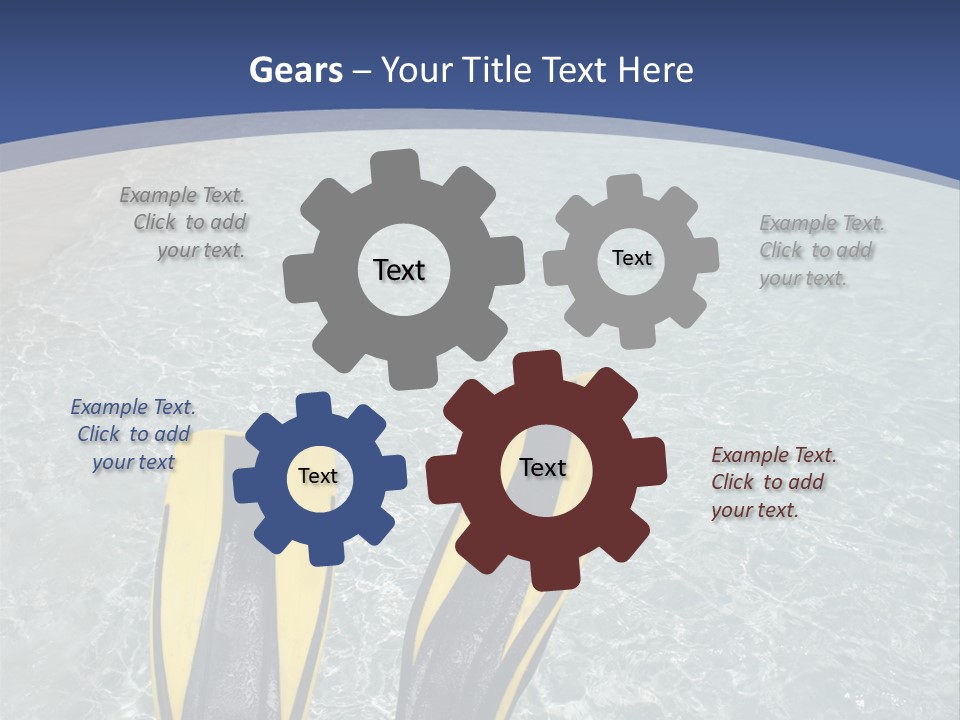 Man In Flippers On A Tropical Beach PowerPoint Template