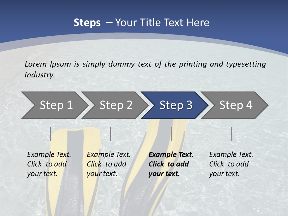 Man In Flippers On A Tropical Beach PowerPoint Template