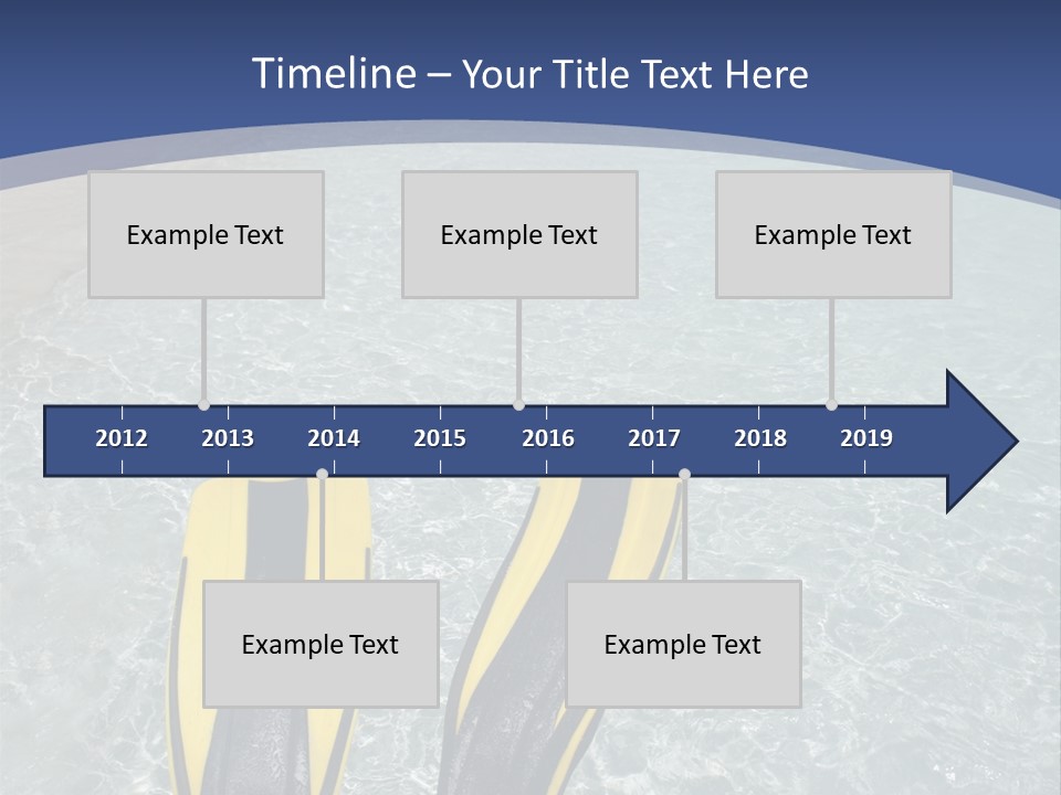 Man In Flippers On A Tropical Beach PowerPoint Template