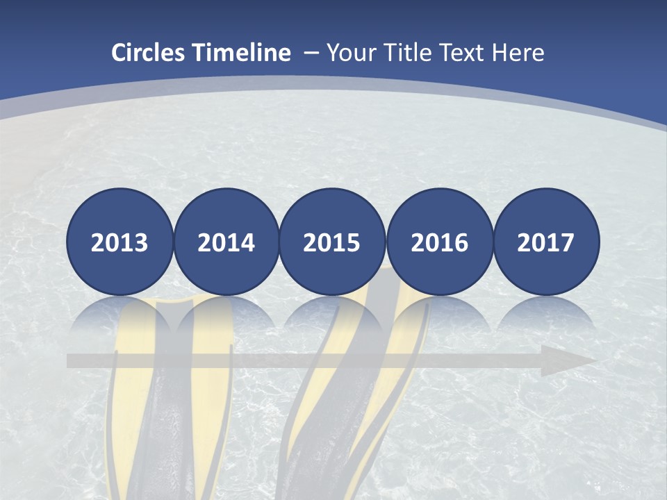 Man In Flippers On A Tropical Beach PowerPoint Template