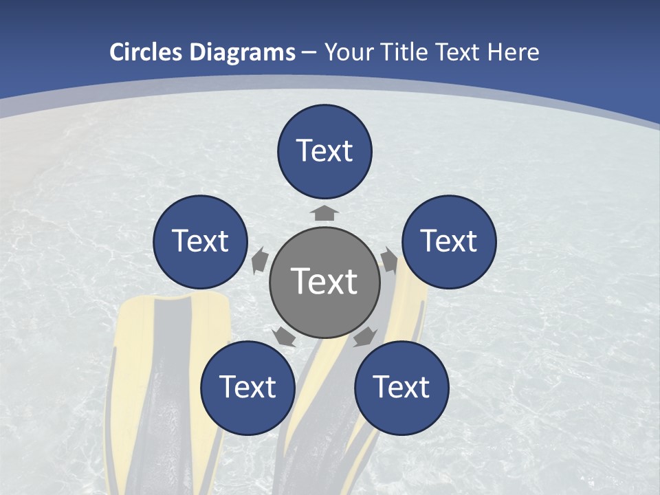 Man In Flippers On A Tropical Beach PowerPoint Template