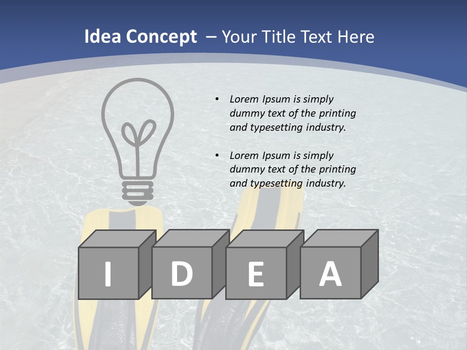 Man In Flippers On A Tropical Beach PowerPoint Template