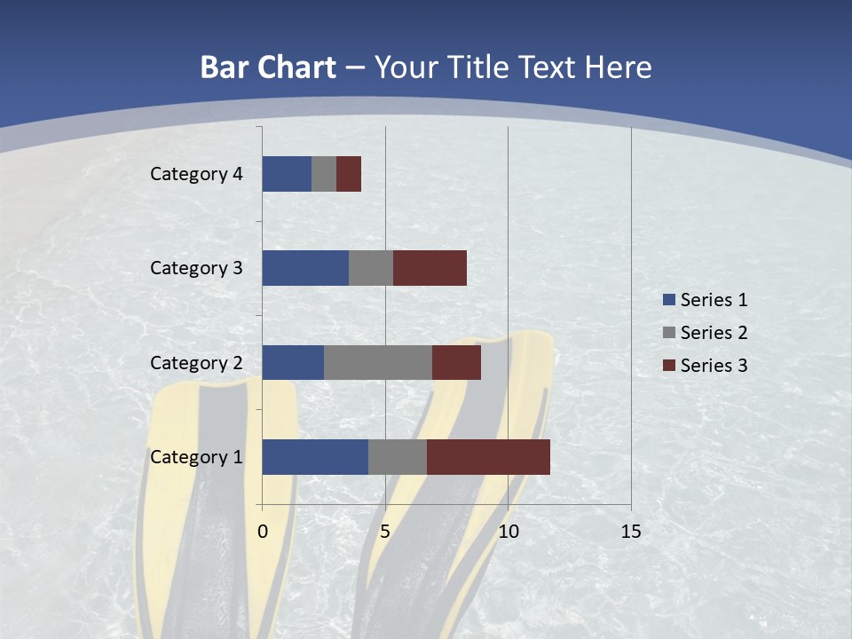 Man In Flippers On A Tropical Beach PowerPoint Template