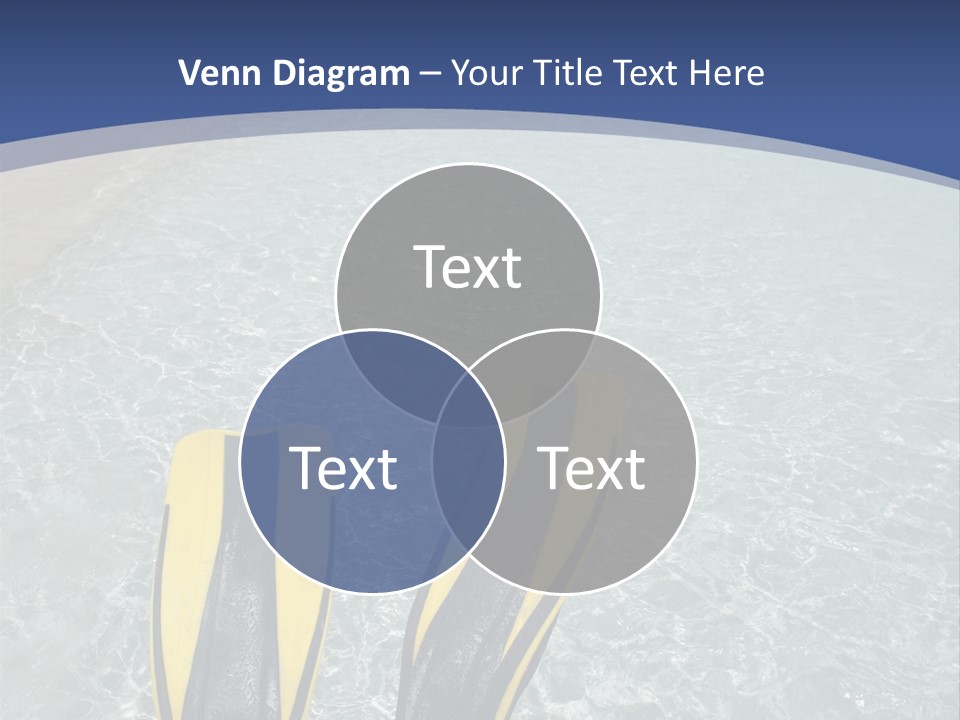 Man In Flippers On A Tropical Beach PowerPoint Template