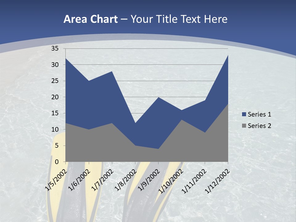 Man In Flippers On A Tropical Beach PowerPoint Template