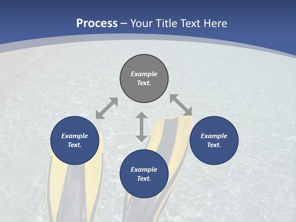 Man In Flippers On A Tropical Beach PowerPoint Template