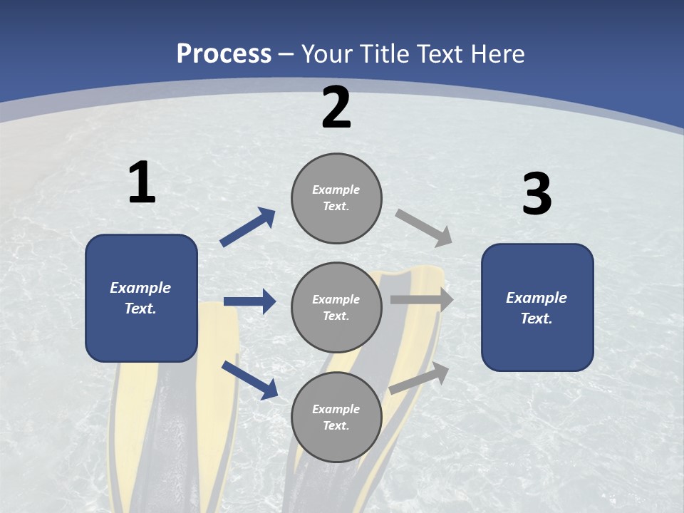 Man In Flippers On A Tropical Beach PowerPoint Template