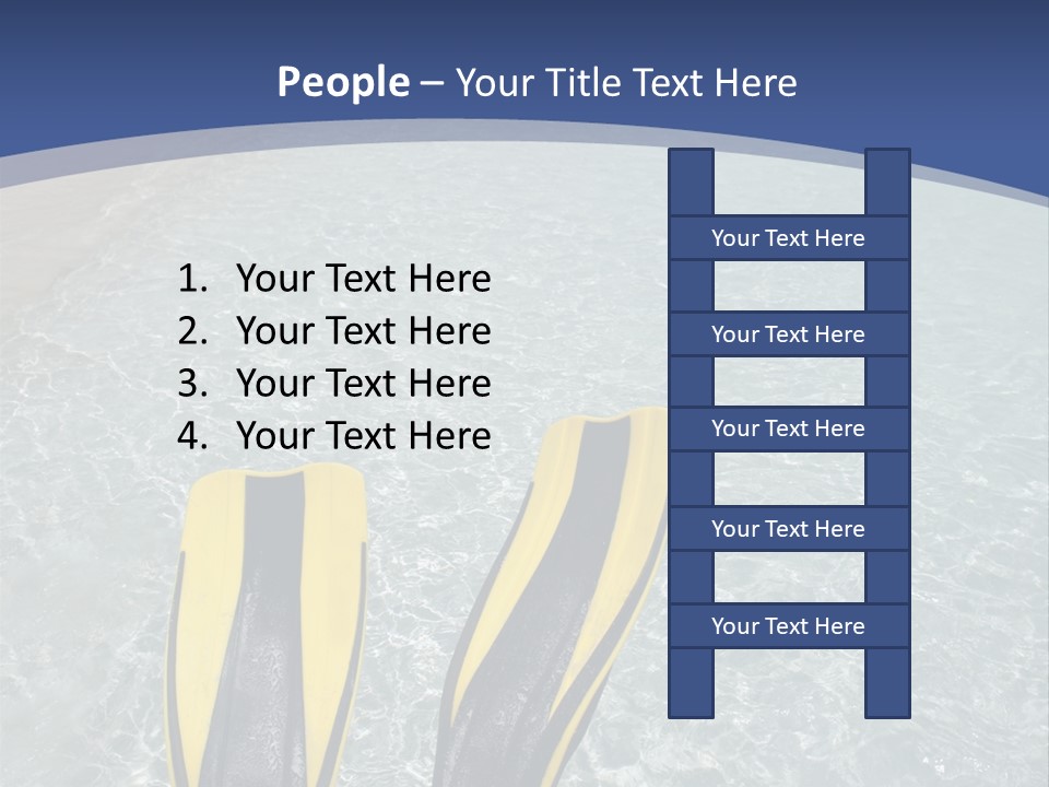 Man In Flippers On A Tropical Beach PowerPoint Template