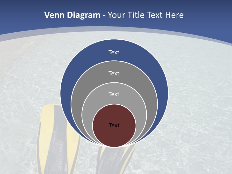 Man In Flippers On A Tropical Beach PowerPoint Template