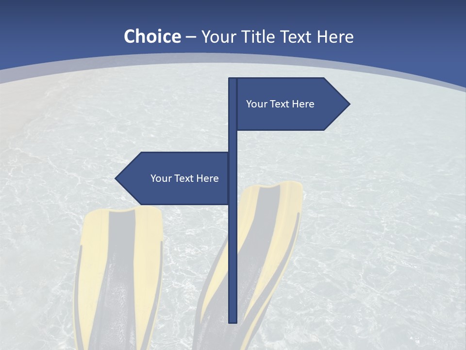 Man In Flippers On A Tropical Beach PowerPoint Template