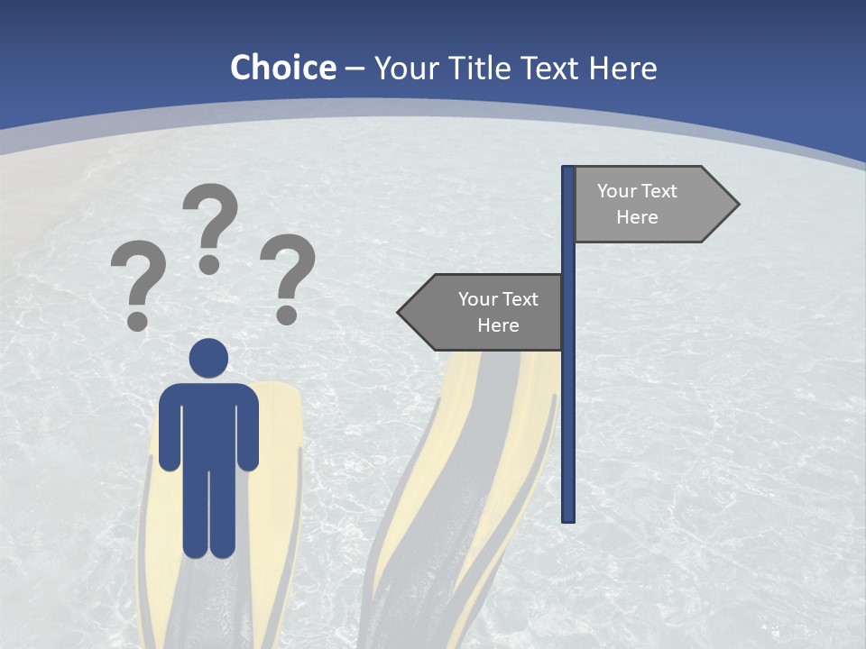 Man In Flippers On A Tropical Beach PowerPoint Template