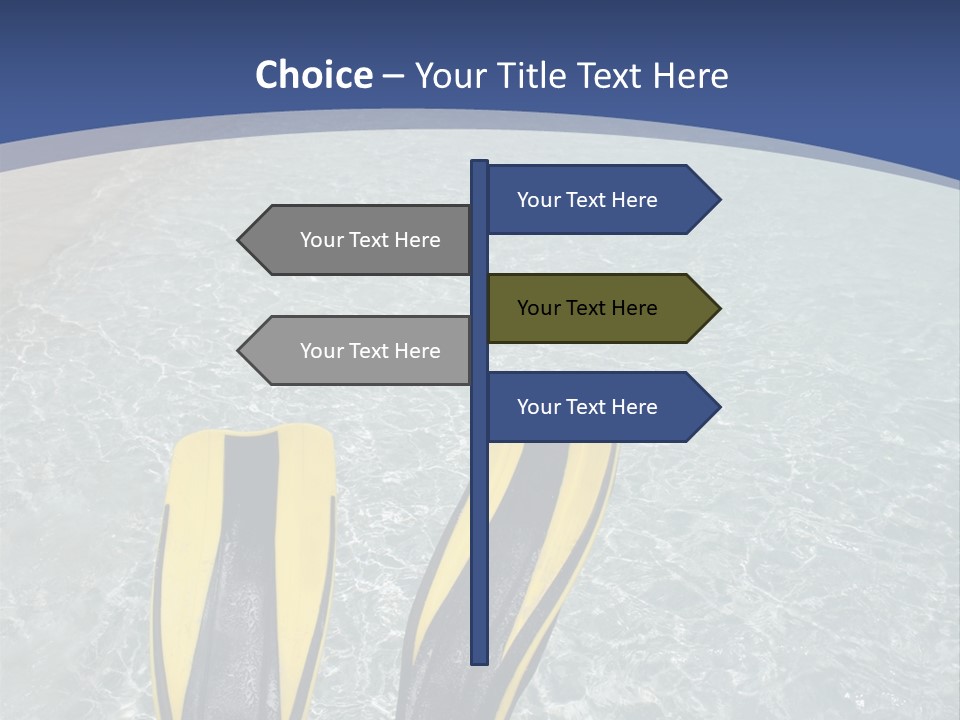 Man In Flippers On A Tropical Beach PowerPoint Template