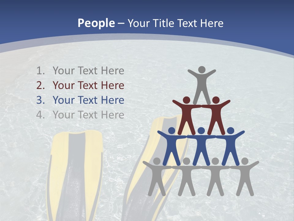 Man In Flippers On A Tropical Beach PowerPoint Template