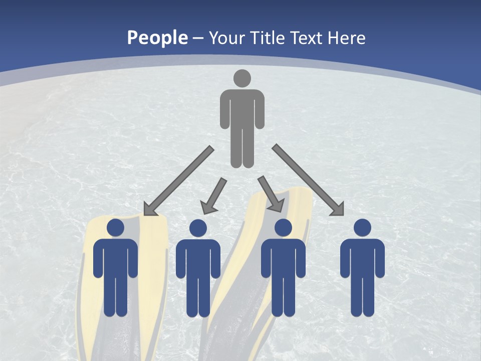 Man In Flippers On A Tropical Beach PowerPoint Template