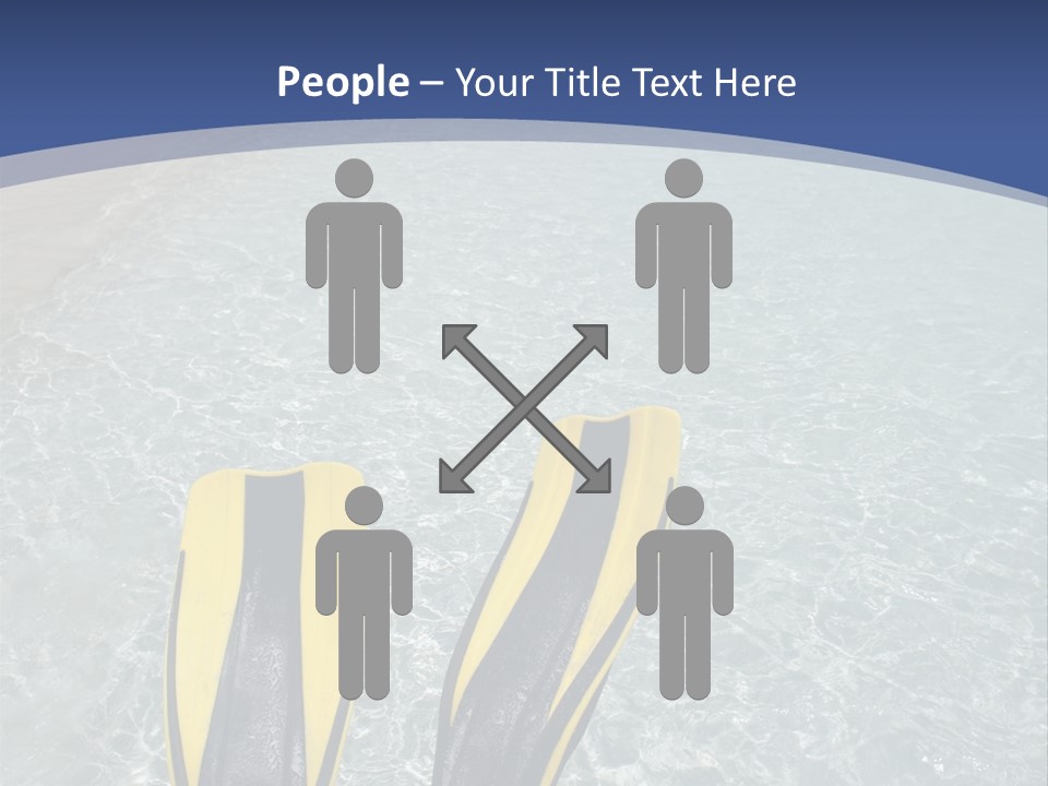 Man In Flippers On A Tropical Beach PowerPoint Template